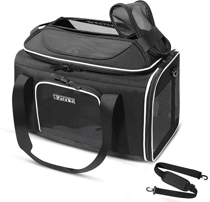 Petskd Top-Expandable Pet Carrier 18x11x11 Inches Delta American United Airline Approved, Soft-Sided Carrier for Small Cat...