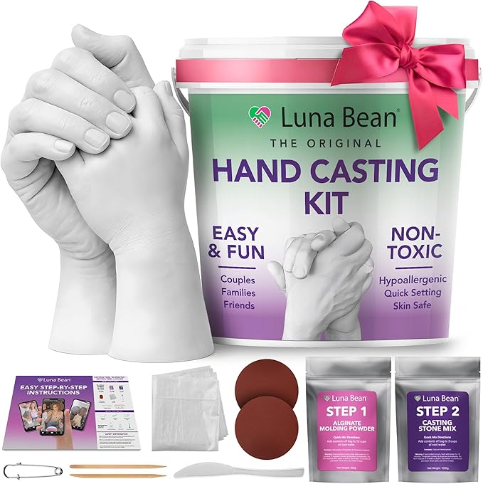 Luna Bean Hand Casting Kit – The Original Hand Mold Kit – Mothers Day Gifts for Mom - Anniversary Engagement Gifts for Wom...