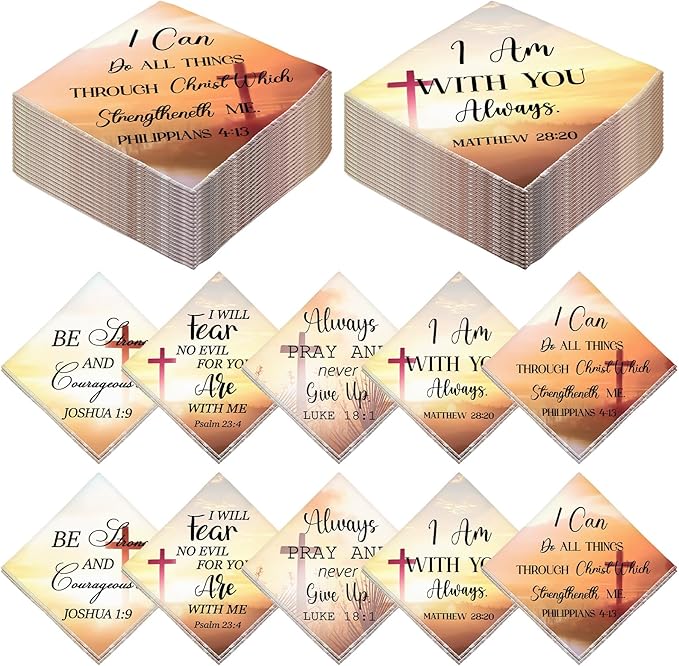 SmoothNovelty Christian Men Handkerchief Bulk Bible Verse Gift Church Religious Inspirational Quote for Him Father Day Gift