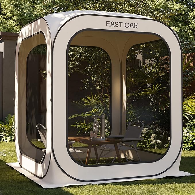 East Oak Screen House Tent Pop-Up, Portable Screen Room Canopy Instant Screen Tent 6 x 6 FT with Carry Bag for Patio, Back...