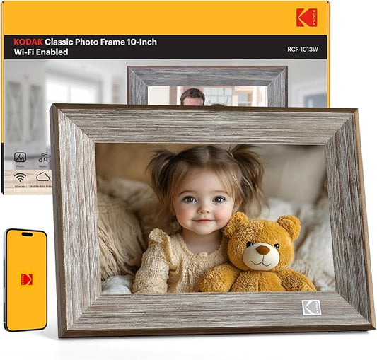 KODAK Wooden WiFi Digital Picture Frame, 32G 10.1 Inch Digital Photo Frame 1280x800 HD IPS Touch Screen, Auto-Rotate, Shar...