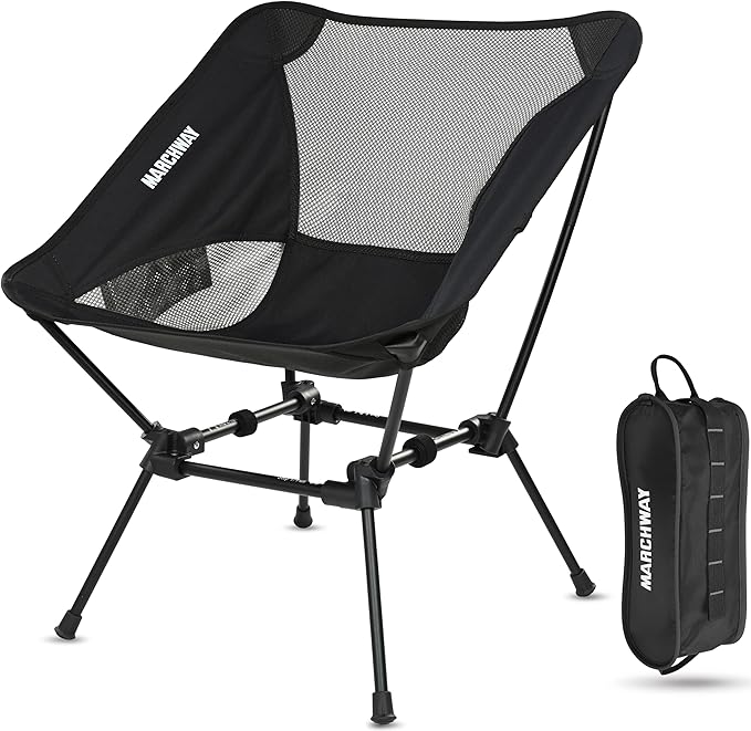 MARCHWAY Ultralight Folding Camping Chair, Heavy Duty Portable Compact for Outdoor Camp, Travel, Beach, Picnic, Festival, ...