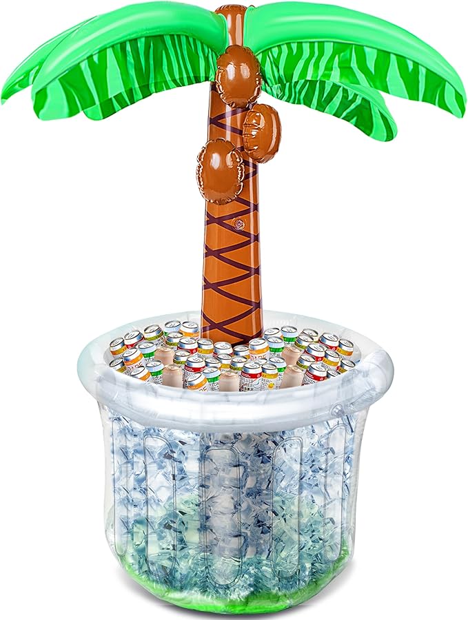 JOYIN 60" Inflatable Palm Tree Cooler, Beach Theme Decor, Pool Party Decorations, Luau Hawaiian Birthday Party Supplies, O...