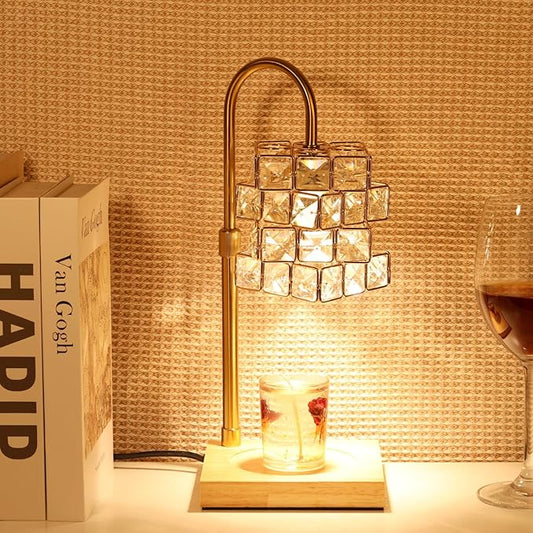 ACALEPH Candle Warmer Lamp with Timer and Dimmer, Electric Wax Warmer Height Adjustable,Table Light Imitated Crystal Shape...