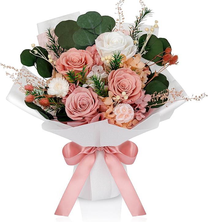 Perfectione Roses 4 Roses Mixed Bouquet for Mother's Day, Flowers for Delivery, Preserved Flowers Birthday Gift for Women ...