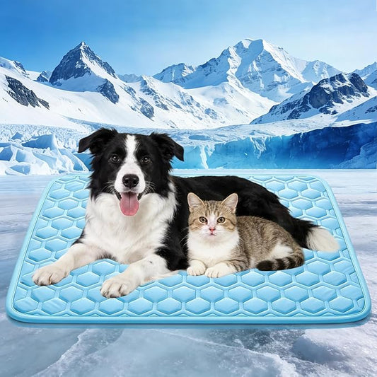 Cooling Mat for Dogs, Thick Breathable Dog Cooling Mat Q-MAX>0.45, Dog Cooling Bed Chill Cool Fiber & Non-Slip Bottom Cold...