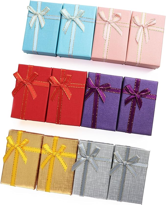 Pannger 12 Pack Small Jewelry Gift Boxes Set Empty Gift Boxes for Earrings,Rings, Necklaces Jewelry for Anniversaries, Wed...