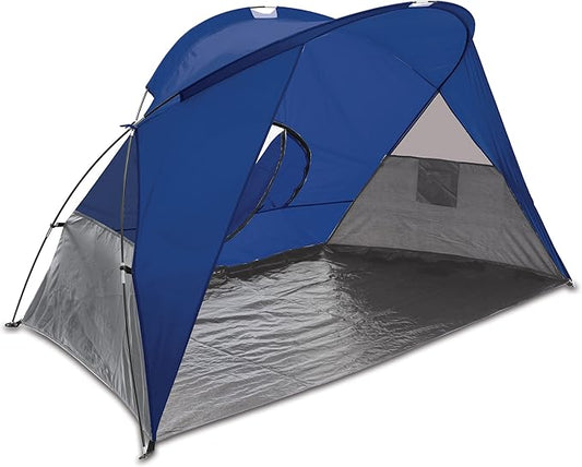 PICNIC TIME Cove Portable Beach Tent, Fully-Assembled Pop Up Tent, Beach Shade and Sun Shelter, Instant Outdoor Shade with...