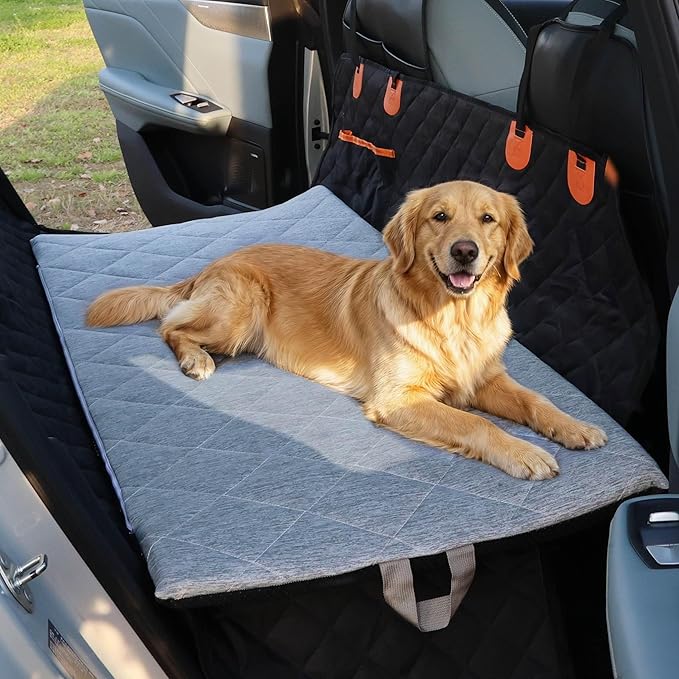 JoyBlooms Dog Bed for Car Back Seat, Dog Cooling Mat with 1.1in/2.8cm Thick Foam, Cooling Anti-Slip Washable Back Seat Pet...