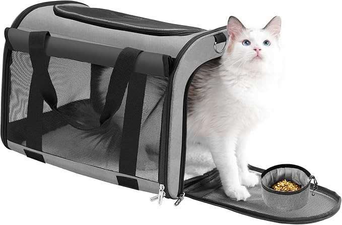 TWDEPART Cat Carrier Backpack - Multifunctional, Firm & Foldable with Roll-Up Shade, Breathable Design Includes Collapsibl...