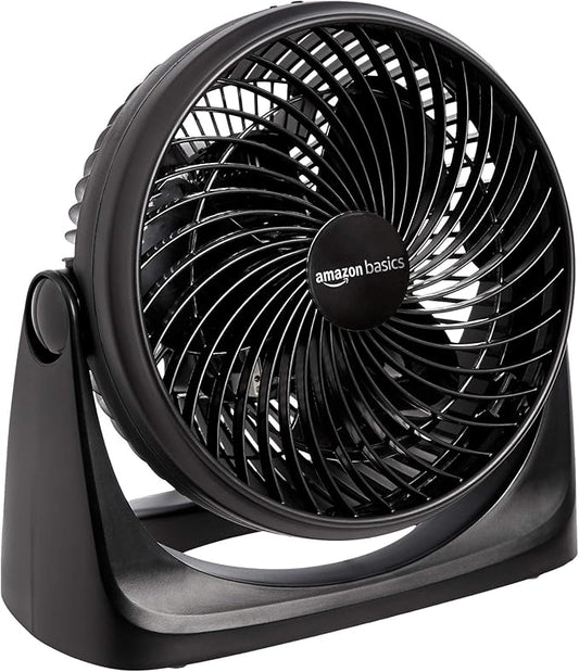 Amazon Basics Air Circulator Desk Fan for Bedroom, Home and Office, 90-Degree Tilt Head, 3 Speed Settings, Cooling, 35 Wat...