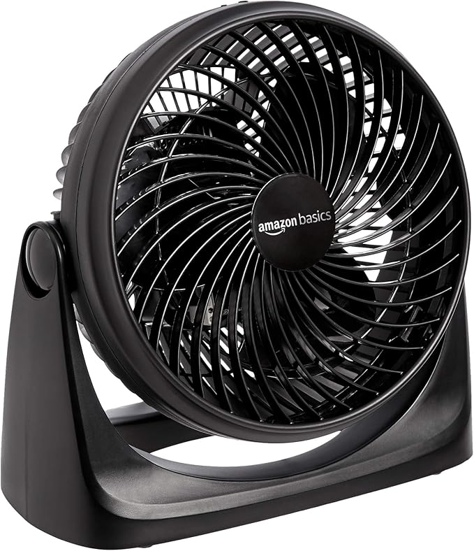 Amazon Basics Air Circulator Desk Fan for Bedroom, Home and Office, 90-Degree Tilt Head, 3 Speed Settings, Cooling, 35 Wat...