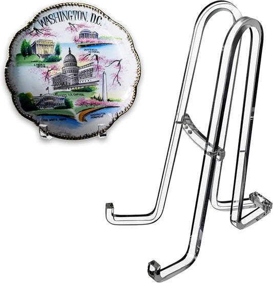AMT 12 Inch Acrylic Plate Display Stand - Holder + Frame, Picture, Decorative Plate, Book, Photo Easel