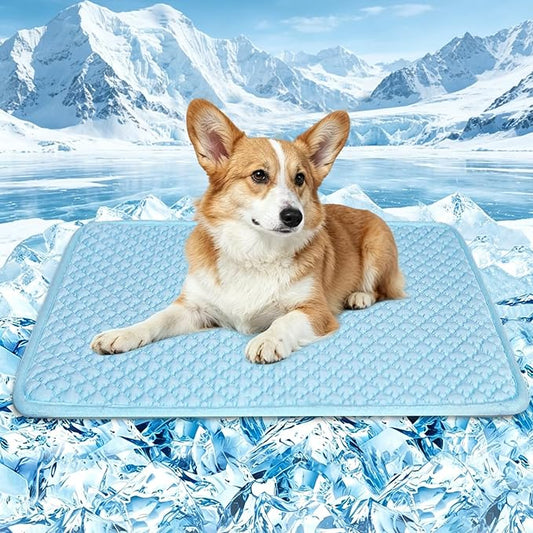 SOMOYA Upgrade Dogs Cooling Mat (Q-Max>0.45) Thicken Washable Non-Slip Cooling Pads Blanket Sleeping Kennel Mat,Washable I...