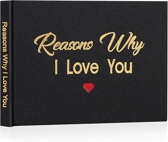 Artmag What I Love about You Fabric Book, Fill-in-the-Blank Love Journal Book for Couples Husband Wife Him Her Birthday Ch...