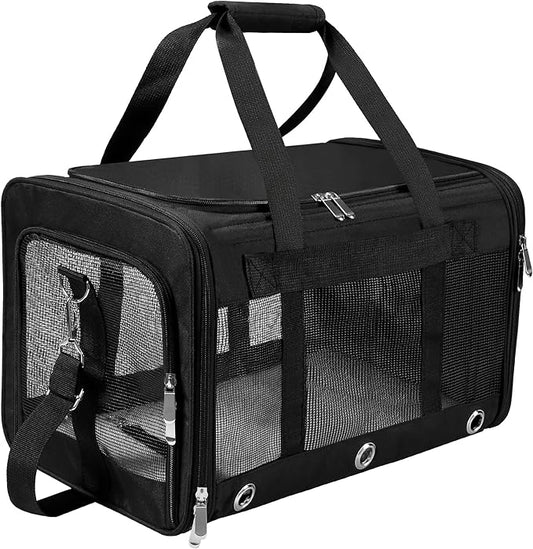 Soft Sided Cat/Dog Carrier,Collapsible Pets Travel Carriers for Pet/Puppy with Shoulder Strap & Removable Mat,Mesh Top Loa...
