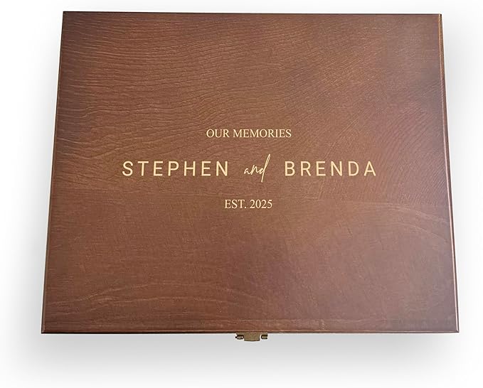 Krezy Case Personalised Engraved Wooden Keepsake Box, Wedding Memory Box, Personalized Keepsake Wood Box, Custom Wedding G...
