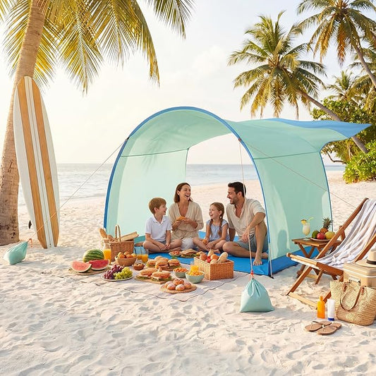 DOYXC Beach Shelter, Wind-Powered Beach Tent Sun Shelter with UPF50+ UV Protection, Lightweight & Portable Easy Setup Beac...