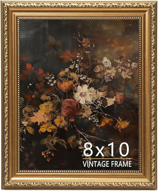 ASTRDECOR 8x10 Picture Frame, Vintage Bronze Gold Picture Frame for Tabletop & Wall Mount, Antique Photo Frame 8 x 10 for ...