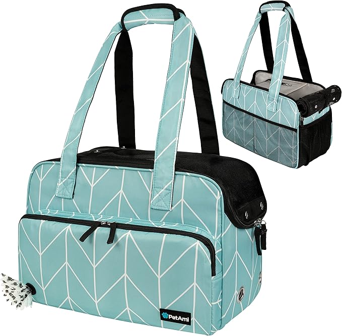 PetAmi Small Dog Purse Carrier, Soft-Sided Pet Carrier Bag with Pockets, Portable Puppy Cat Travel Handbag Tote, Airline A...