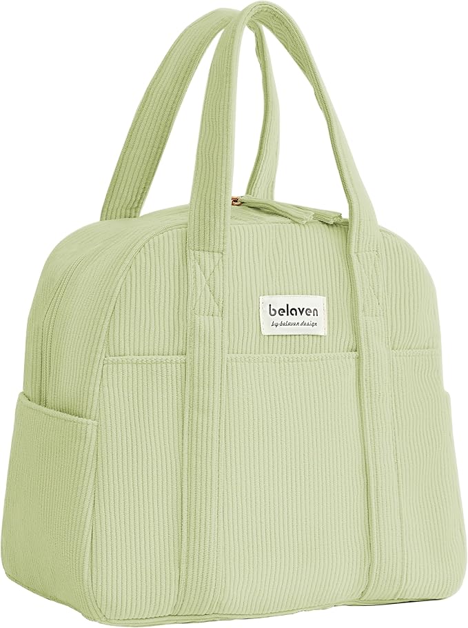 belaven Insulated Lunch Bag for Women, 6-Hour Cold Retention Cooler Tote with Sturdy Handle, 15-Can Spacious Capacity, Lea...