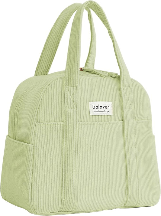 belaven Insulated Lunch Bag for Women, 6-Hour Cold Retention Cooler Tote with Sturdy Handle, 15-Can Spacious Capacity, Lea...