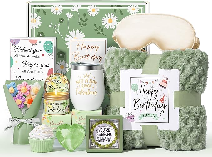 Birthday Gifts for Women Friendship, Unique Happy Birthday Gifts Basket for Mom Her Best Friend Sister Wife Girlfriend Cow...