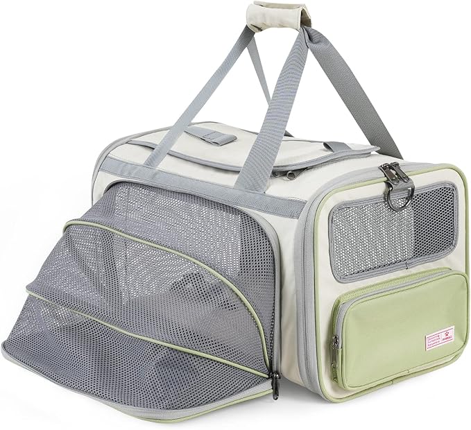 Pawaii Cat Carrier with ID Tag, TSA Airline Approved Soft Sided Collapsible Pet Travel Carrier, Portable Comfortable Conve...