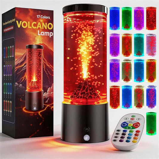 17 Colors Changing Volcano Lamp with Remote Relaxing Sensory Lamps for Kids & Adults Battery Operated Mood Night Light Hom...