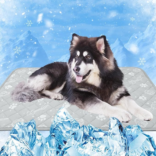 MH MYLUNE HOME Self Cooling Mat for Large Dog, 39”x59” Cool-Chill Cooling Fiber & Endothermic Color Changing Pet Cooling P...