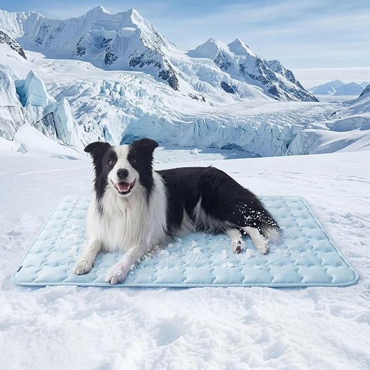 Bedsure Cooling Dog Mat Extra Large, Q-Max>0.5 XL Thin Breathable Cold Crate Pad for Pet, Portable Washable Kennel Bed for...