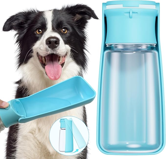 FORWH Portable Dog Water Bottle Dispenser [Leak Proof & Foldable] Dog Travel Water Bottle Bowl Accessories for Puppy Small...