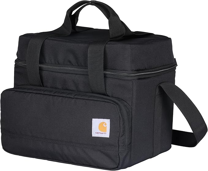 Carhartt Insulated Two Compartment Cooler, Durable Water Repellent Material W/Front Zippered Pocket for Camping, Beach & T...