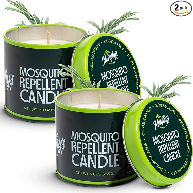 Murphy's Naturals Mosquito Bug Repellent Candles for Outdoor Patio, Citronella & Essential Oils, Soy/Beeswax Blend, 30-Hou...