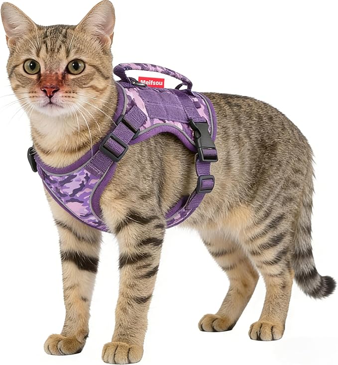 Meifsou Dog Harness and Leash Set, Small Sized No Pull Pet Harness with Control Handle, Adjustable Tactical Harness for Sm...