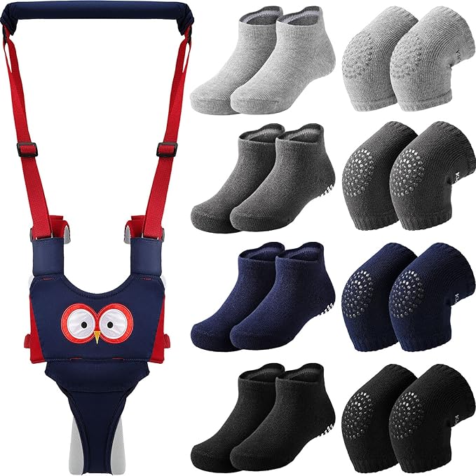 Panitay Handheld Baby Walking Harness Adjustable Toddler Walking Assistant Baby Walker Assistant Belt with 4 Pairs Crawlin...