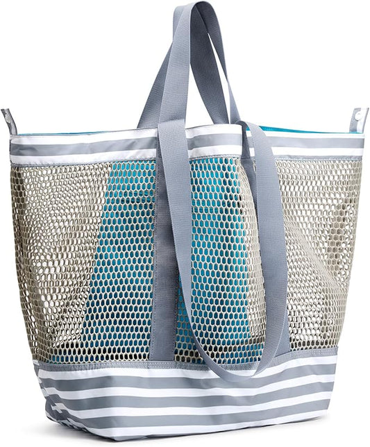 G4Free Mesh Beach Bags for Women Men Extra Large Packable Beach Tote Bag Reversible Travel Pool Shopping