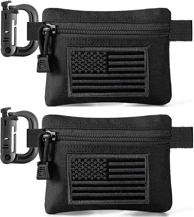 FRTKK 2 Pack Tactical Compact EDC Pouches Military Molle Utility Pouch Accessories Organizer Pouch Coin Purse Keychain Poc...
