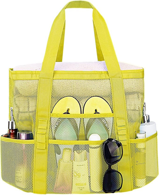 wanchel Mesh Beach Bags for Women - Family Beach Tote Bag for Toys, Towels, Travel Vacation Cruise Essentials