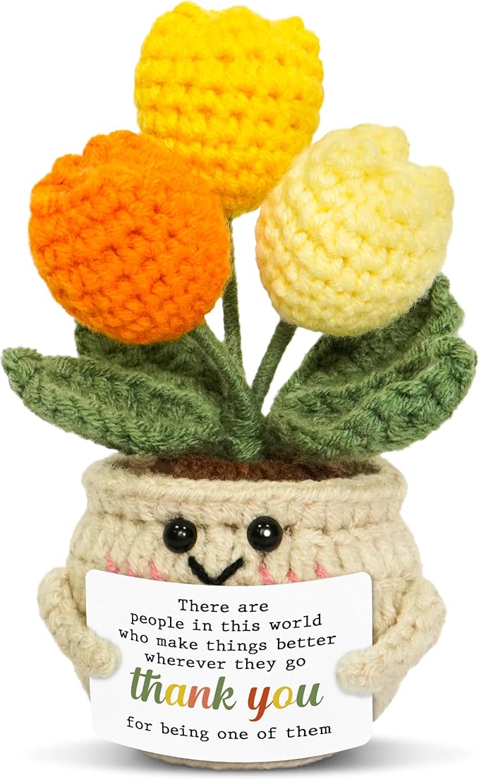 OASSIE Thank You Gifts for Women - Mini Tulip Positive Emotional Support Crochet - Graduation End of Year Teacher Apprecia...