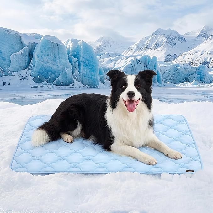 ZOMISIA Dog Cooling Mat for Extra Large Dogs, Q-Max>0.5 Thin Breathable Crate Pad for Pet, Portable Washable Kennel Pad fo...