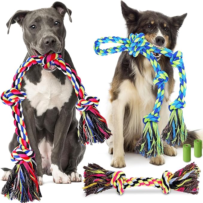 Forfon Tough & Strong Dog Toy for Aggressive Chewers – Tough Chew Toys for Large Dogs, Ideal for Tug-of-War & Teeth Cleani...