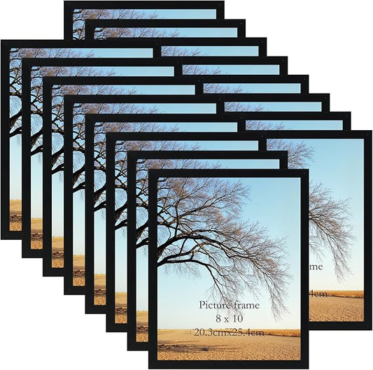 Giftgarden 8x10 Picture Frame Black Set of 16, Lightweight 8 by 10 Photo Frames Bulk for Gallery, Office, Living Room Wall...