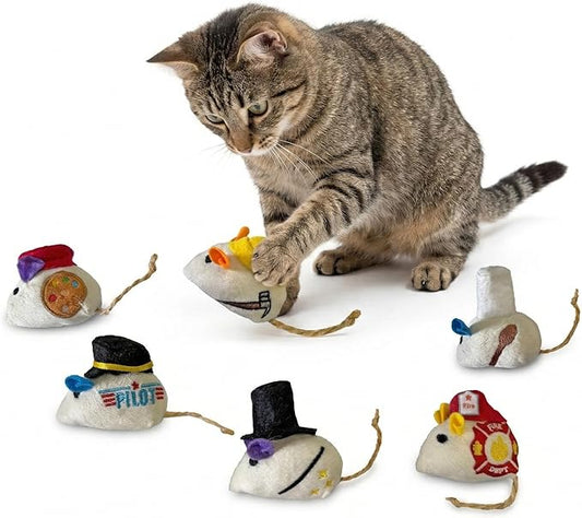 SPOT Mice at Work Cat Toys, Catnip Filled Plush Mice for Indoor Cats, Lightweight Toy Mice with Career Designs, for Single...