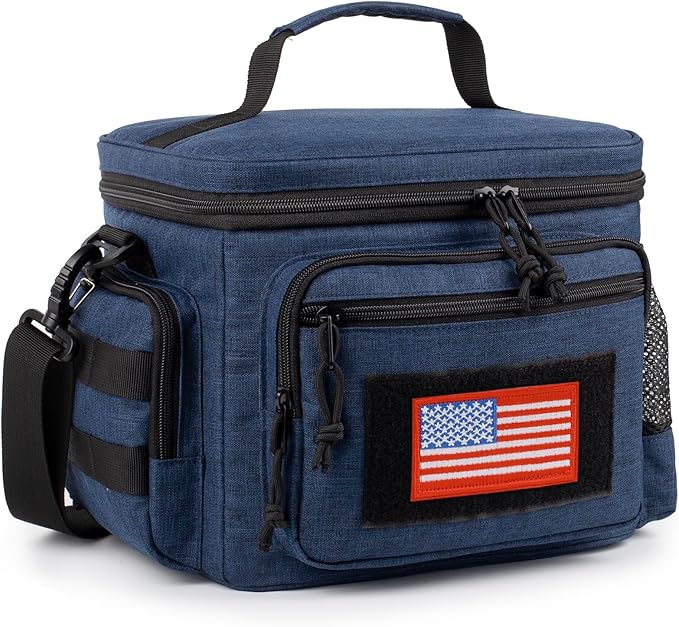 Lunch Box for Men, Tactical Lunch Bag MOLLE Webbing Leakproof Insulated Lunch Cooler Women Adult Meal with Adjustable Shou...