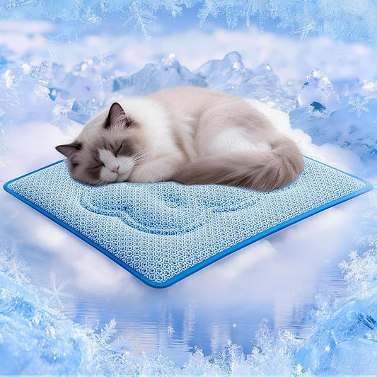 Cat Cooling Mat, Thick Cooling Mat for Dogs with PCM & Thermochromic Tech, Dual-Sided Durable Waterproof Cool Pet Bed Mat ...