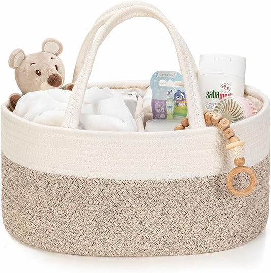 Kodomoore Diaper Caddy Organizer, Empty Gift Basket for Newborn Essentials, Baby Storage Basket, Stylish Gift Bag for Baby...