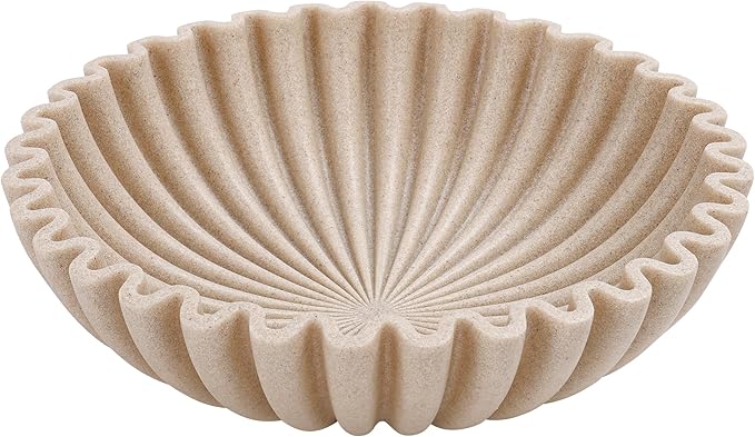 YMXYJM Large Decorative Bowl, Modern Handicraft Bowls for Home Decor, Decorative Fruit Bowl for Kitchen Counter, Ruffle De...