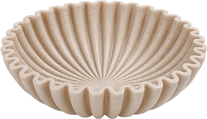 YMXYJM Large Decorative Bowl, Modern Handicraft Bowls for Home Decor, Decorative Fruit Bowl for Kitchen Counter, Ruffle De...