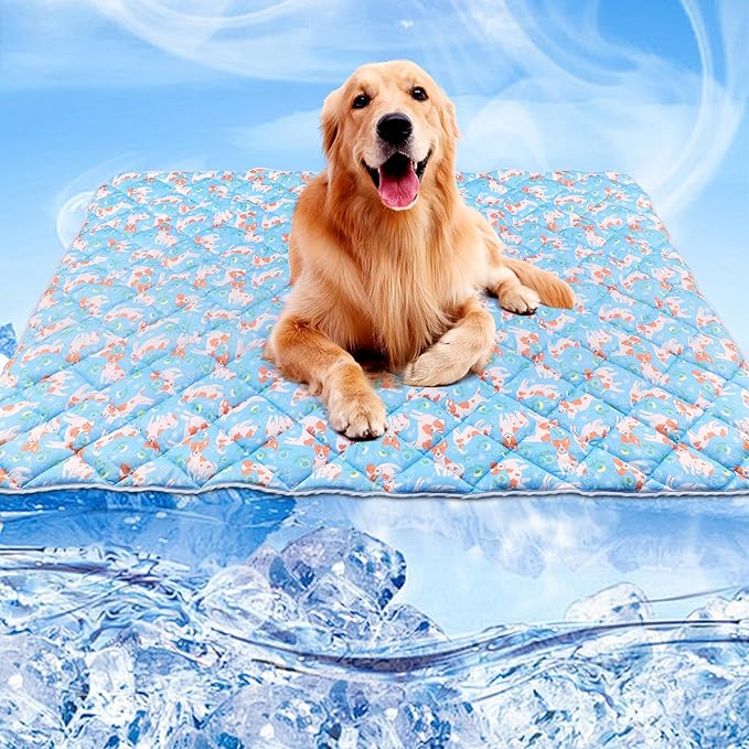 Dog Cooling Mat, Cooling Blanket for Dogs Bed Cover, Ice Silk Cool Pad for Dogs Furniture Protector, Premium Soft Washable...